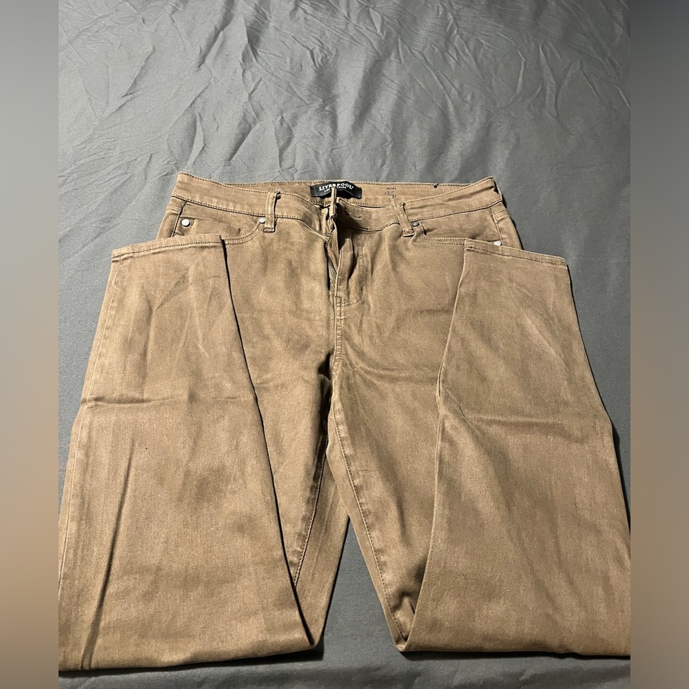 Olive green skinny jeans!